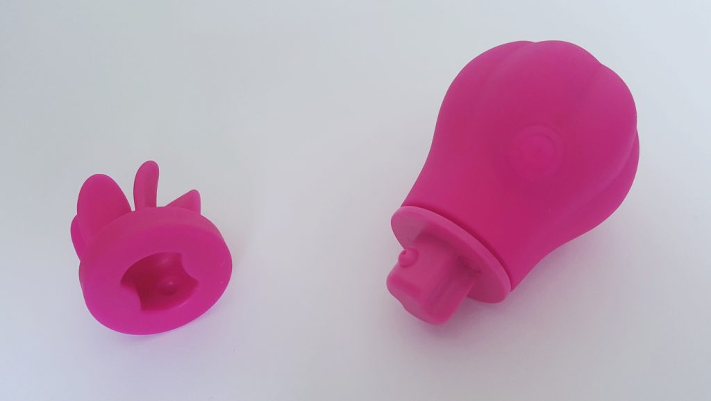 Photo of the Adrien Lastic Caress with Attachment undone, demonstrating how it secures on.