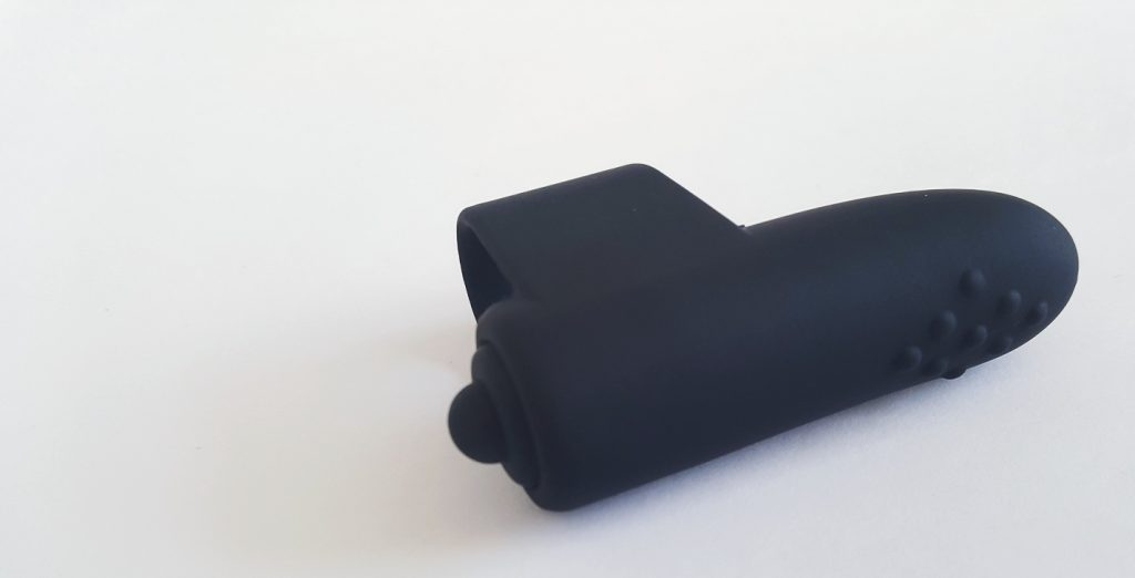 Image of the Lovehoney All Tied Up Bondage Play Kit - Finger Vibrator. A push button finger vibe with small bumps for extra pleasure.